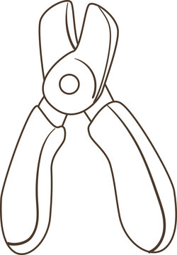 Illustration of Pet Nail Clippers Outline