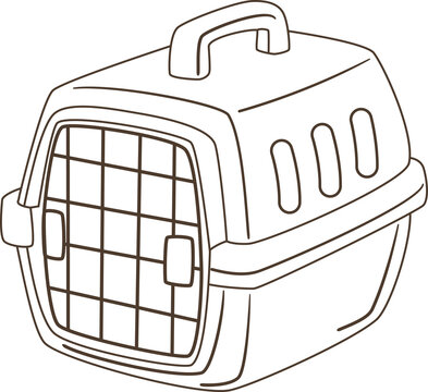 Pet Carrier Outline Illustration