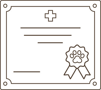 Veterinary Certificate Outline Illustration