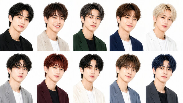日本人男性,男性,若い男性,イケメン,俳優風,ポートレート,人物,顔,笑顔,表情,ビジネス,スーツ,ジャケット,ファッション,ヘアスタイル,黒髪,茶髪,金髪,清潔感,爽やか,美容,メンズビューティー,モデル,スタジオ撮影,白背景,ベージュ背景,コピースペース,バナー素材,広告,広告素材,人物素材,プロフィール,証明写真風,上半身,正面,視線,自然な笑顔,ビジネスマン,採用,企業,Webデザイン,S