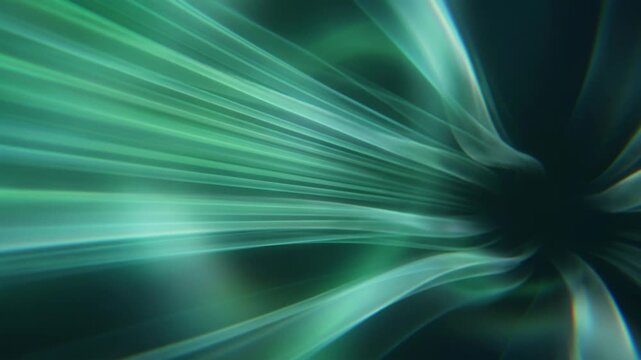 エメラルドグリーンと青緑色のクリーンエネルギーの波が流れる次世代の抽象的な背景