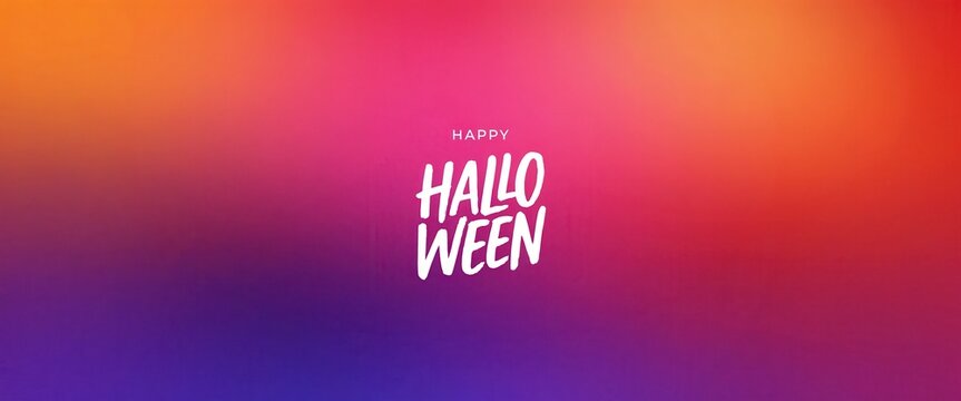Happy halloween greeting card with colorful gradient background