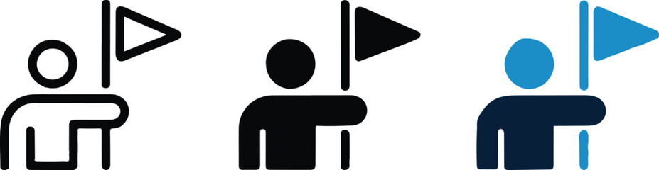 Tour guide icon, simple line vector illustration on transparent background. © Mst Insanara Begum