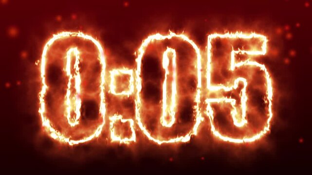 Intense fire countdown timer with glowing smoke a cinematic graphic showing