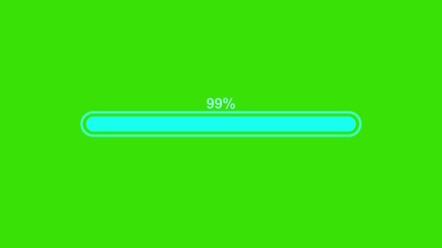 Loading bar with animated progress bar from zero to hundred increasing percentage animation. Gradient progress bar features a segmented. A footage showcasing complete 100 percent loading represented.