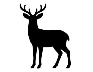 Fototapeta premium Deer Silhouette Outline Transparent Background