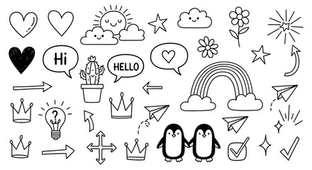 Obraz premium Solid white minimalist background for whimsical hand-drawn graphic collections, high resolution blank canvas for creative vector design layouts and professional copy space.