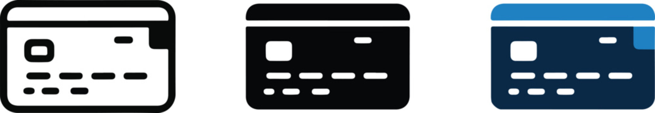 Credit card vector icon, card line symbol, isolated object on background.