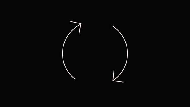 Animated Refresh Sync Loading Icon Motion Graphics Rotating Arrows Alpha Channel