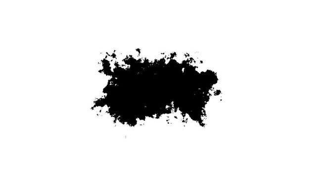 ink transition splatter blot spreading left to right turbulent moving, Ink brush stroke transition. Abstract ink brush slow. ink drop spreading animation, 4k overlay