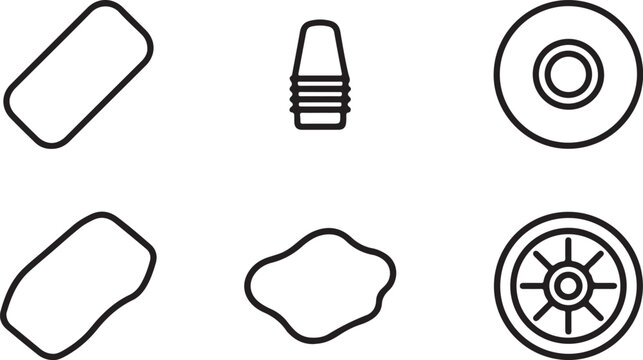 Simple flat icons set of bolts and nuts Vector