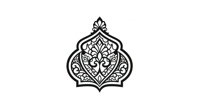 Intricate Floral Ornate Design Element.