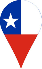 Chile Flag Location Pin Map Marker Chilean Destination GPS Vector Icon © NTGUILTY