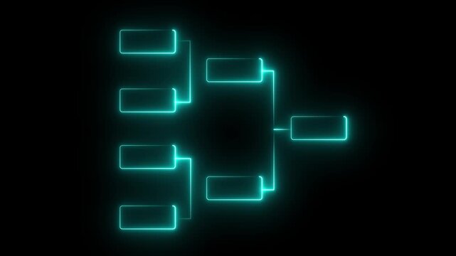 4 team tournament bracket championship template flat style design neon light isolated on black background. Championship bracket schedule for soccer