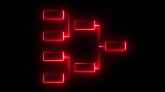 4 team tournament bracket championship template flat style design neon light isolated on black background. Championship bracket schedule for soccer