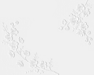 Obraz premium Embossed image of flowers.