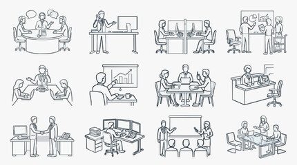 Obraz premium Diverse Workplace Scenes with Teams.