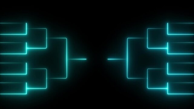 Glowing neon team Tournament bracket templates isolated future concept Championship bracket schedule for soccer, basketball