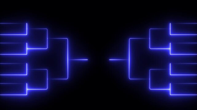 Glowing neon team Tournament bracket templates isolated future concept Championship bracket schedule for soccer, basketball