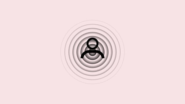 Minimal Animated User Profile Avatar Icon with Expanding Signal Waves