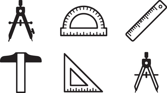 Set of classic drafting and measuring tools illustration Vector