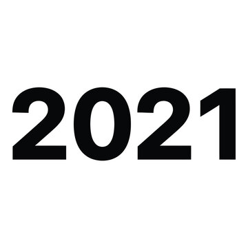 2021 Year Number Text Bold Black Font White Background