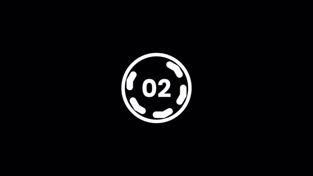 White Minimalist HUD Countdown Animation 5 to 1