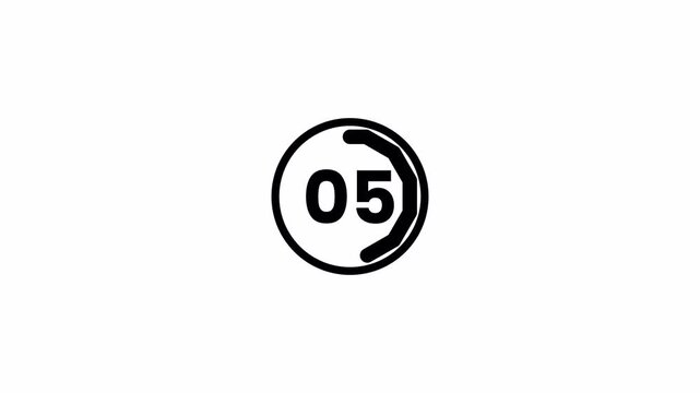 Minimalist Ten to Zero Countdown Animation with Circular Progress Bar