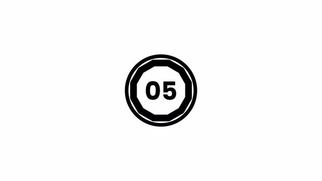 Countdown Animation 10 to 0 with Minimalist Circular HUD Design