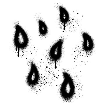 Water drop in graffiti style with black spray paint.