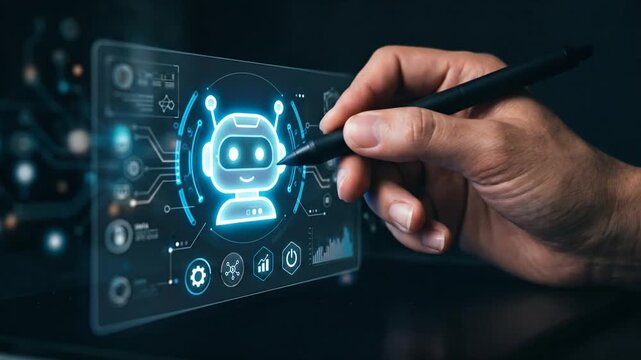 User interacts with artificial intelligence chatbot interface via stylus