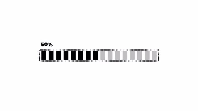 Progress bar animation, Loading bar animation with 100 percentage, progress bar, loading animation for gaming, shows, projects,loading bar animation on a transparent background in 4k with alpha chanel