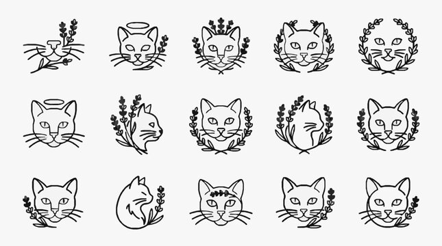 Cats with Decorative Symbolic Motifs.