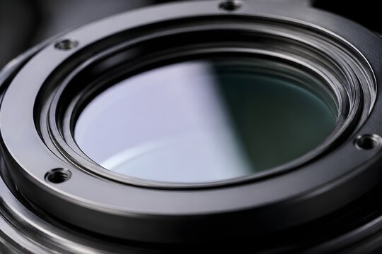 Macro Camera Port with Reflective Glass and Precise Sealing Ring Details for Product Photography Display