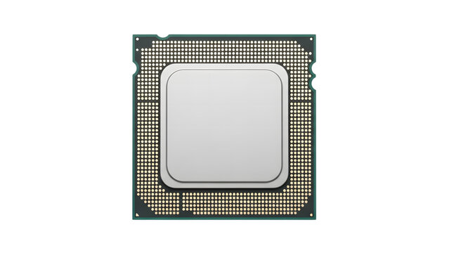 Computer processor chip icon for technology and hardware isolated on transparent background