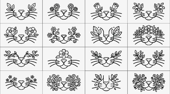 Cute Cat Floral Headbands Designs.