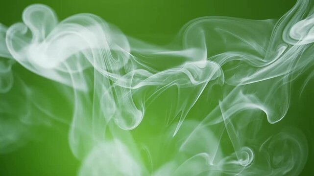 Eerie Green Vapor Swirling in Abstract Smoke Patterns Against Vibrant Lime Background For Graphic Design