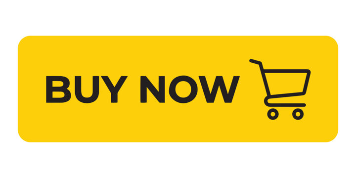 Buy now button with shopping cart graphic element, e commerce