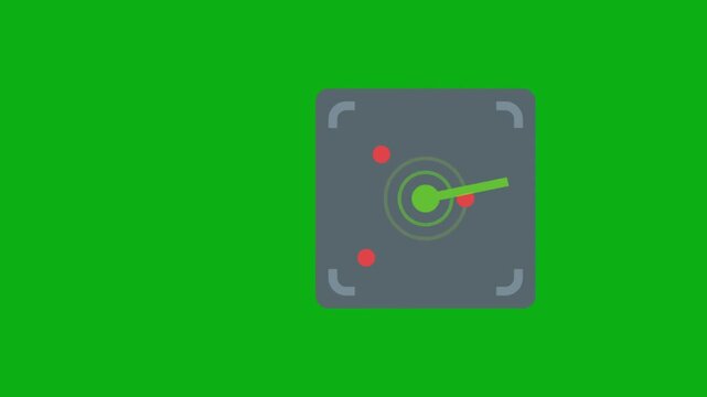 Target bullseye aim green screen chromakey background 2d animated cartoon animation archery shooting goal success focus accuracy strategy concept icon loops smoothly on chroma key