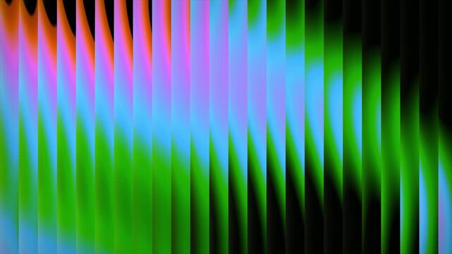 3D abstract futuristic gradient blending design with glass vertical striped rectangular panels that blur and refract colours dynamic visual effects and modern digital shapes in green black blue
