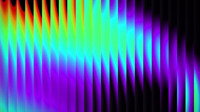 3D abstract futuristic gradient blending design with glass vertical striped rectangular panels that blur and refract colours dynamic visual effects and modern digital shapes in purple black aqua