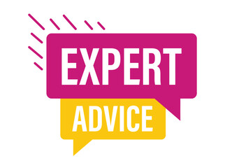 Fototapeta premium Expert advice text label in speech bubbles for business communication