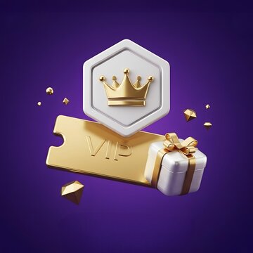 3D VIP 골드 티켓,프리미엄 멤버십 럭셔리 콘셉
