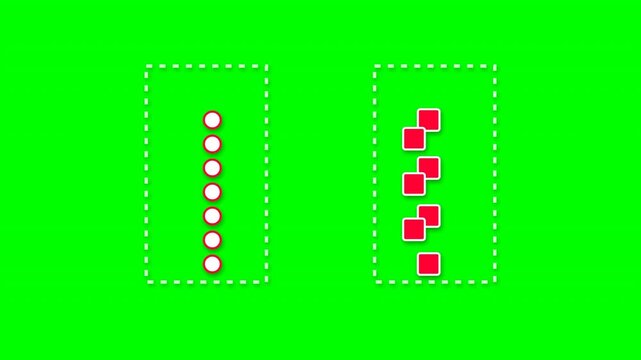 Classifier sorting shapes for machine learning on green screen 4k