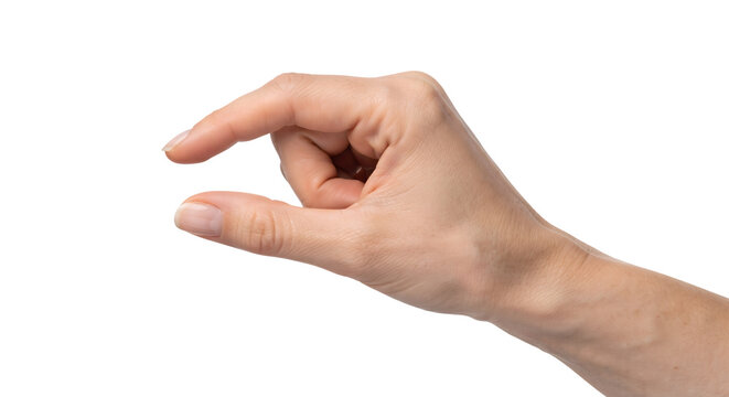 Hand pinching small size gesture isolated