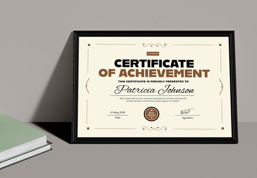 Classic Certificate Of Achievement Template