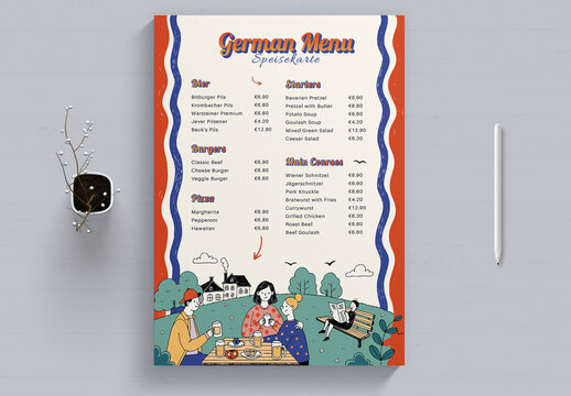 German Restaurant Beer Menu