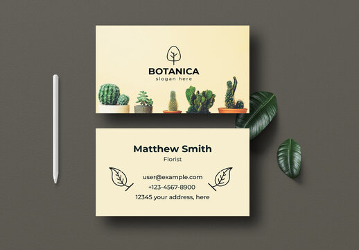 Minimal Botanical Florist Business Card Template
