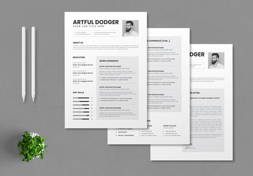 Professional Resume CV Template with Cover Letter