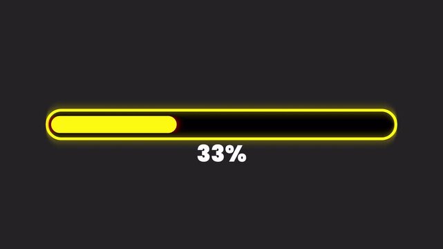 Progress bar animation, Loading bar animation with 100 percentage, progress bar, loading animation for gaming, shows, projects,loading bar animation on a transparent background in 4k with alpha chanel